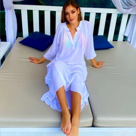 COTE PRIVEE gauze cotton dress - Picture 6 of 9